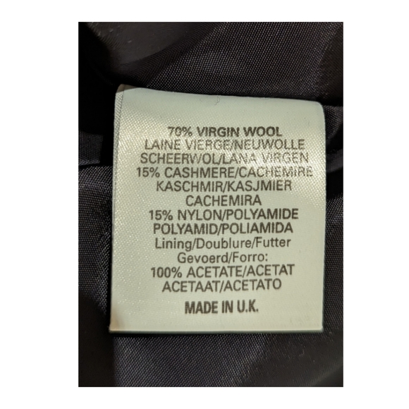 ✨Vintage Wool/Cashmere blend Collarless Coat~Black w/Gold Buttons~Size12 - Picture 7 of 8